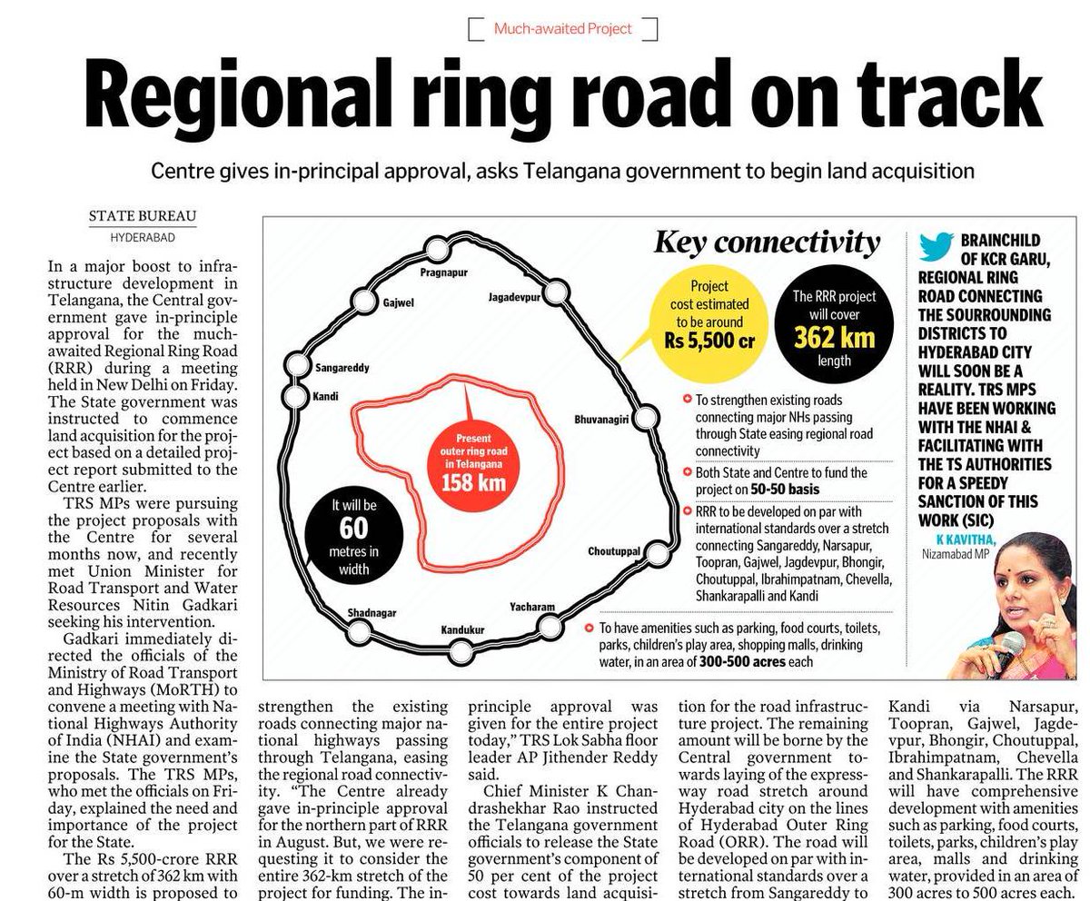 Regional Ring Road in two parts, with â‚¹ 17,000 crore